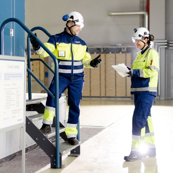 Two people in a CHP plant