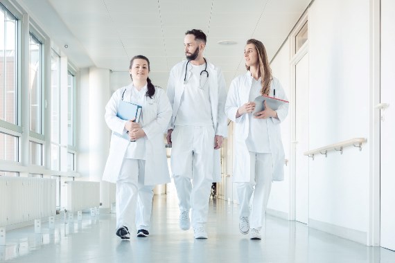 Doctors in a hallway